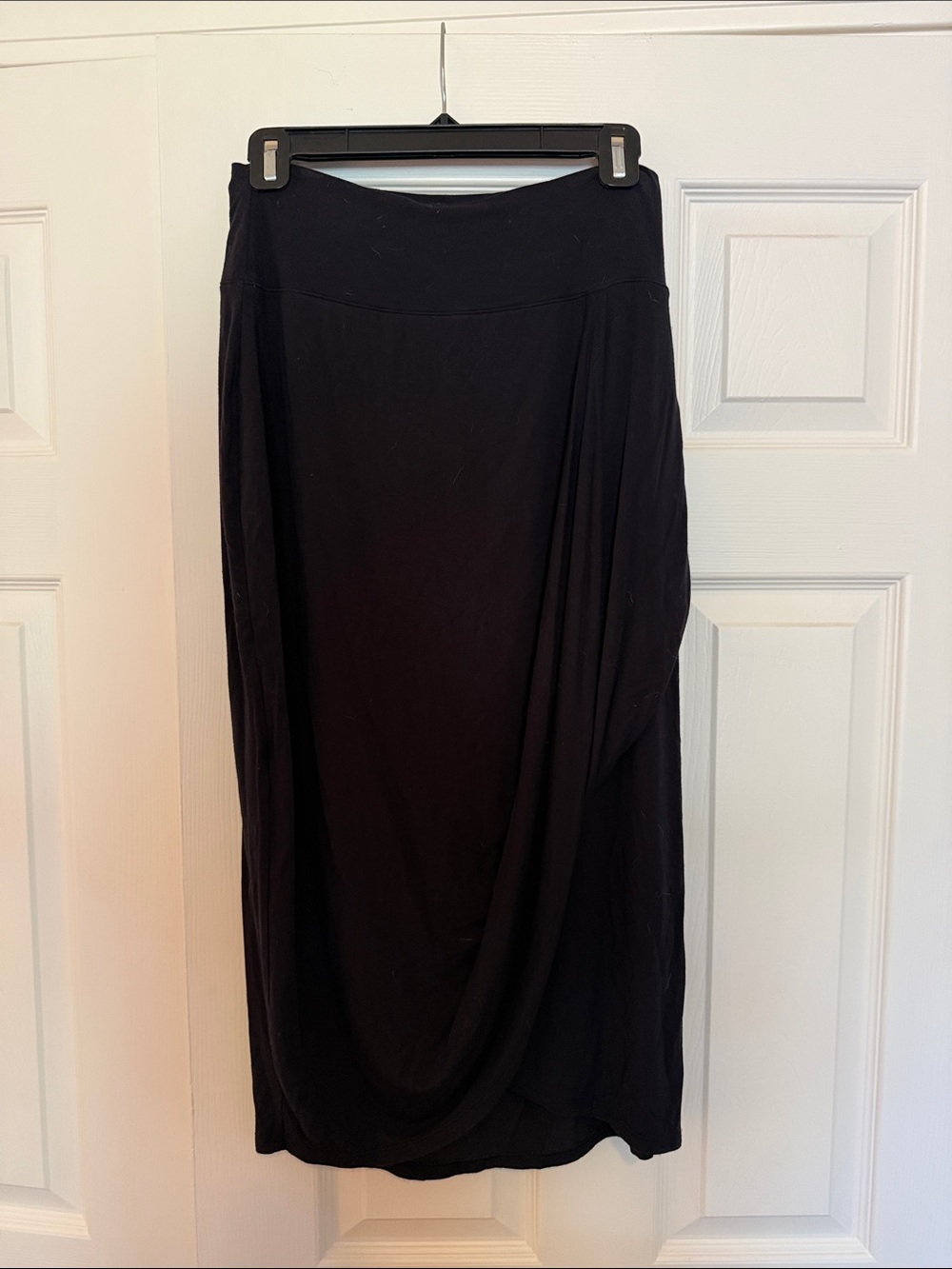 Athleta Black Midi Draped Skirt